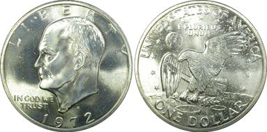 1972-S $1 Silver MS64