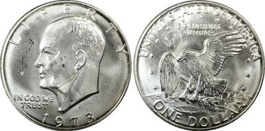 1973-S $1 Silver MS65