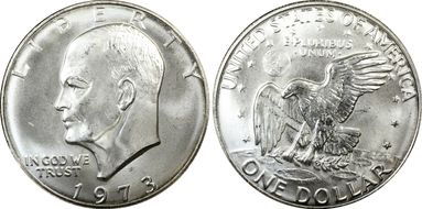 1973-S $1 Silver MS65