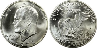 1973-S $1 Silver MS66
