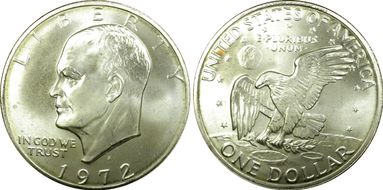 1972-S $1 Silver MS64