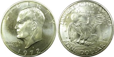 1972-S $1 Silver MS67