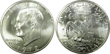 1972-S $1 Silver MS64