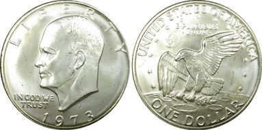 1973-S $1 Silver MS66