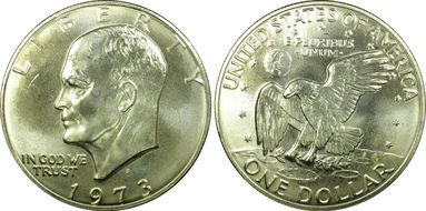 1973-S $1 Silver MS66