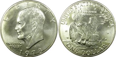 1973-S $1 Silver MS66