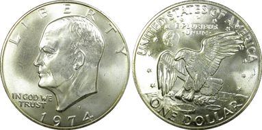 1974-S $1 Silver MS68