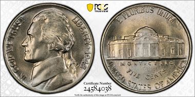 1942 5C Nickel MS66FS