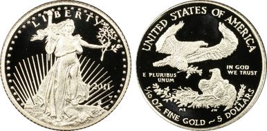 2011-W $5 Gold Eagle First Strike PR69DCAM