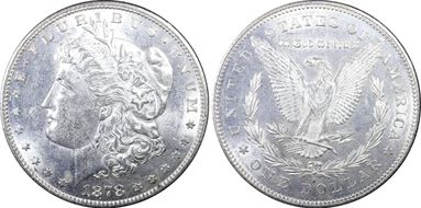 1878-S $1 VAM 57, Long Arrow Shaft AU58