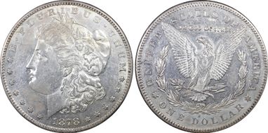 1878-S $1 VAM 62, Long Arrow Shaft AU53