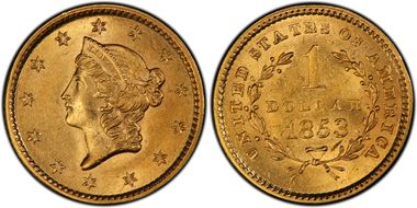 1853 G$1 MS62