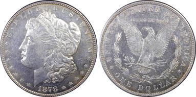 1878 8TF $1 VAM 23, Crazy Lips MS62PL