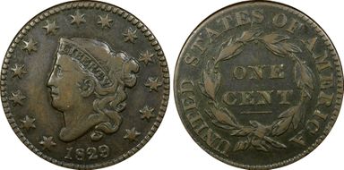 1829 1C Large Letters VF35BN