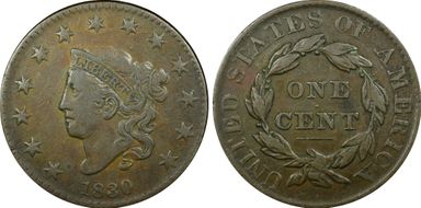 1830 1C Large Letters VF30BN