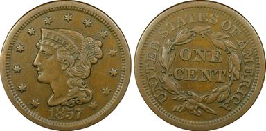 1857 1C Large Date XF45BN