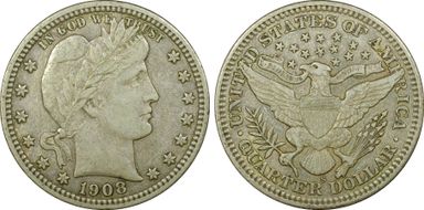 1908-S 25C XF45