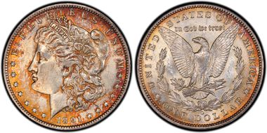 1891-O $1 VAM 1A Clashed E AU55
