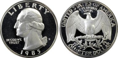 1985-S 25C PR69DCAM