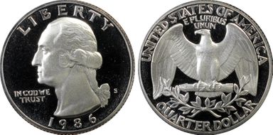 1986-S 25C PR69DCAM