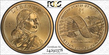 (2010) $1 Missing Edge Lettering Native American, Satin Finish SP66
