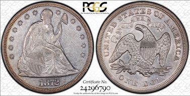 1872 $1 AU50