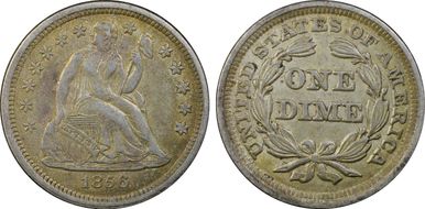 1856 10C Small Date XF45