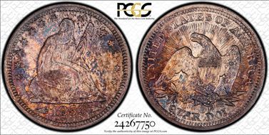 1853 25C Arrows and Rays MS62