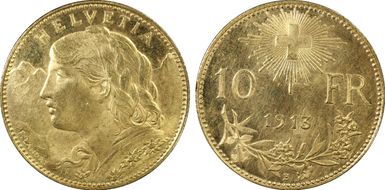 1913 B 10 Fr MS65