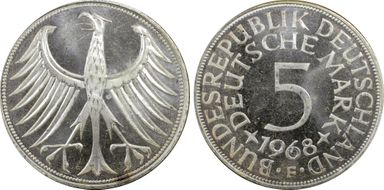 1968-F 5 Mk Regular Issue MS65