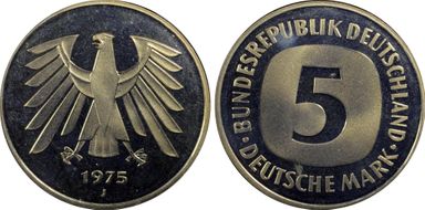 1975-J 5 Mk Regular Issue PR66DCAM