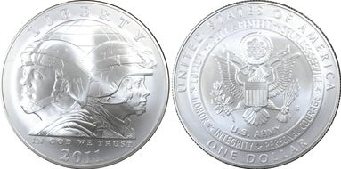 2011-S $1 United States Army First Strike MS70
