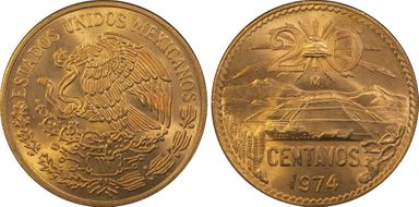 1974-Mo 20C Bronze MS65RD