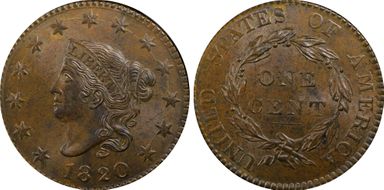 1820 1C Large Date MS64BN