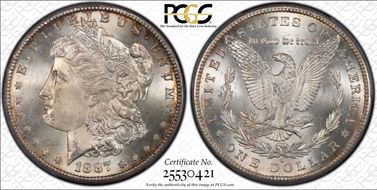 1887-S $1 VAM 2, S/S MS66