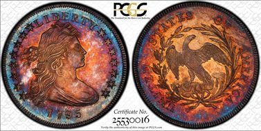 1795 $1 Draped Bust, Off-Center MS65
