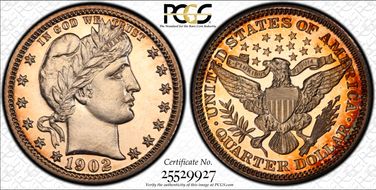 1902 25C PR65CAM