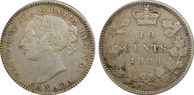 1886 10C Lg Knob 6 XF40