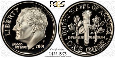 2001-S 10C PR70DCAM