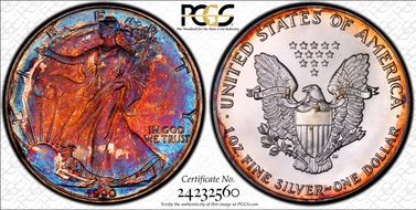 1990 $1 Silver Eagle MS67