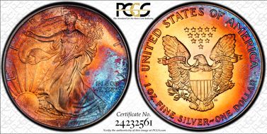 1995 $1 Silver Eagle MS68