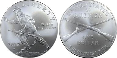 2012-W $1 Infantry First Strike MS70