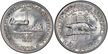 1936 50C Wisconsin MS66