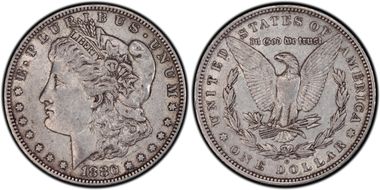 1880-O $1 VAM 55, Checkmark XF45