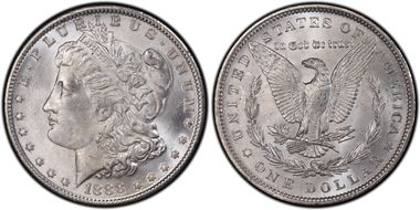 1888 $1 VAM 11, Doubled Ear MS63