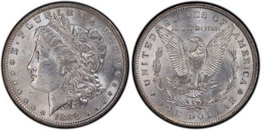 1888-O $1 VAM 6 Oval O AU58