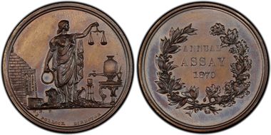 1870 AE Medal JK-AC-8, Standing Moneta SP67BN