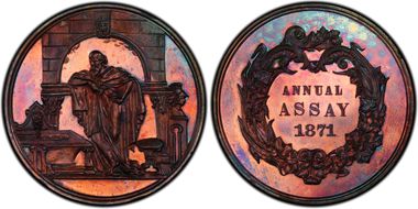 1871 AE Medal JK-AC-10 Copper Archimedes, No Inscription SP65RB