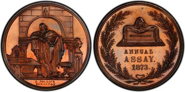 1873 AE Medal JK-AC-12 Copper Archimedes, J. Pollock SP66RB