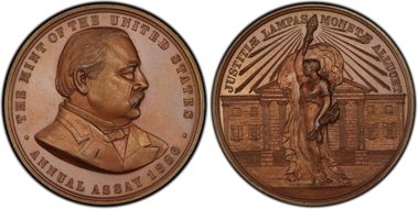 1886 AE Medal JK-AC-29, Grover Cleveland SP65BN